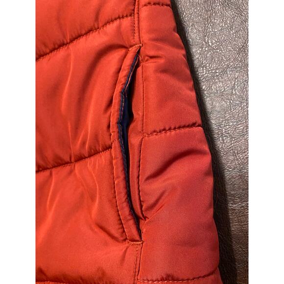 Puma Boys 5 Colorblock Puffer Vest Red Navy White Zip Front Winter Jacket - Picture 4 of 4